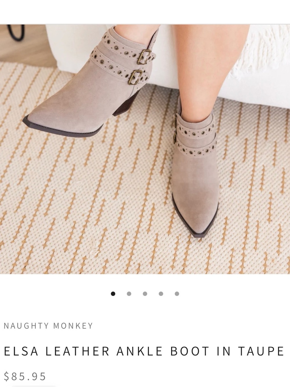 Naughty Monkey Elsa Taupe Leather Ankle Boots sz 8 NIB retail $85